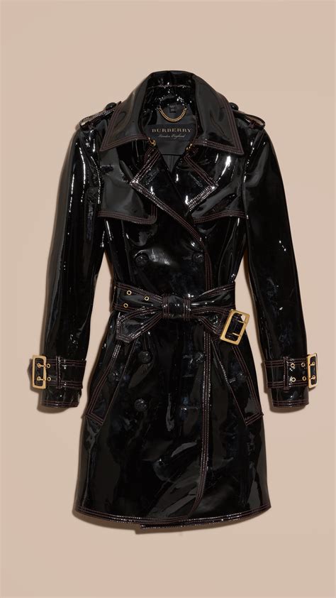 burberry trench coat leather|burberry patent leather trench coat.